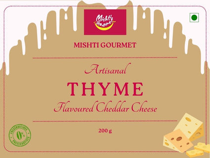 Mishti Gourmet Artisanal Thyme Cheddar Cheese 200g