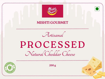 Mishti Gourmet Artisanal Processed Natural Cheddar Cheese 200g