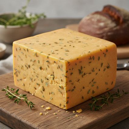 Mishti Gourmet Premium Artisanal Thyme Cheddar Cheese 200g