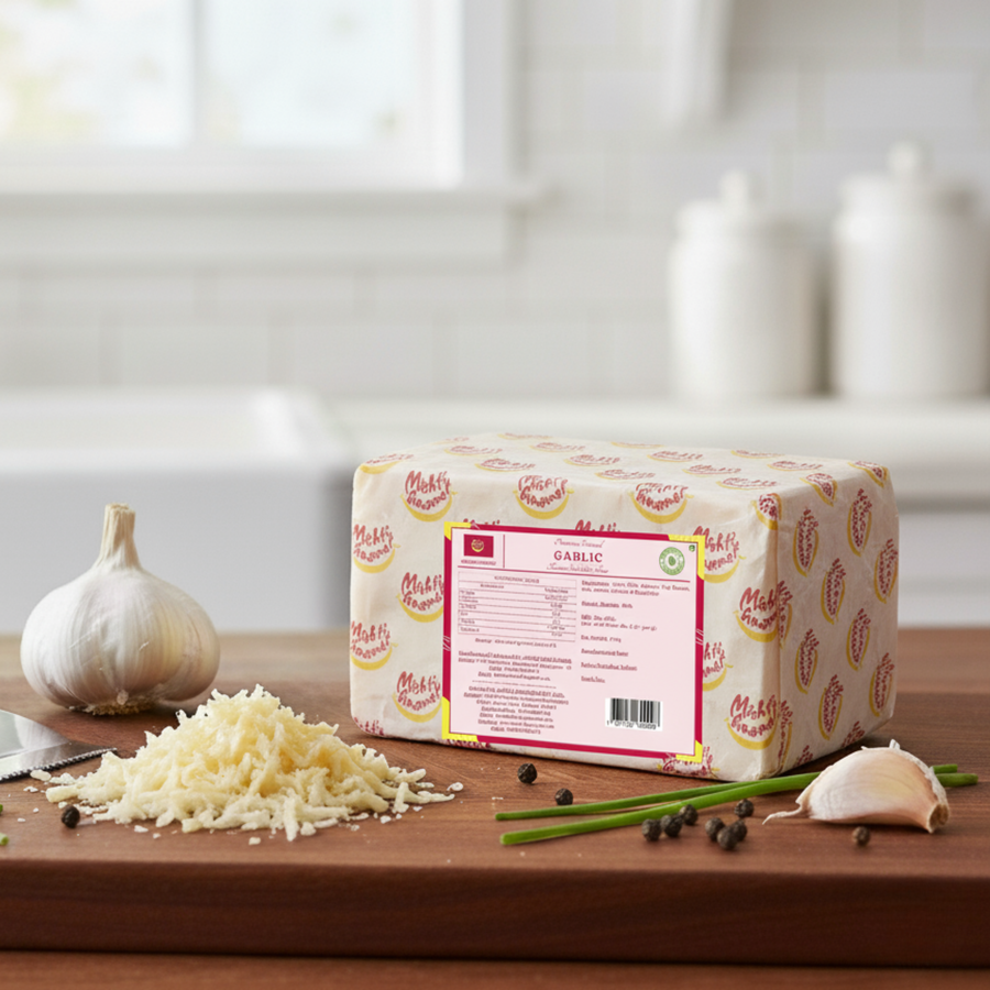 Mishti Gourmet Premium Artisanal Garlic Cheddar Cheese 200g