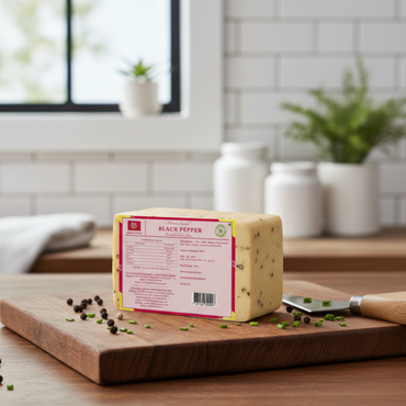 Mishti Gourmet Premium Artisanal Black Pepper Cheddar Cheese 200g