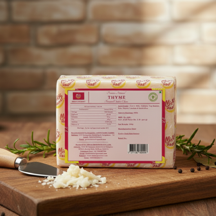 Mishti Gourmet Premium Artisanal Thyme Cheddar Cheese 200g