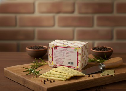 Mishti Gourmet Premium Artisanal Basil Cheddar Cheese 200g