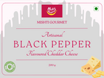 MISHTI GOURMET ARTISANAL BLACK PEPPER CHEDDAR CHEESE 200G